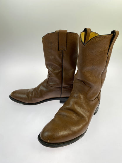 【中古品】【メンズ】 JUCTIN ジャスティン メキシコ製 ウエスタンブーツ メンズ 靴 ライダース シューズ 165-260809-em-20-min サイズ：8 1/2 カラー：ブラウン 万代Net店