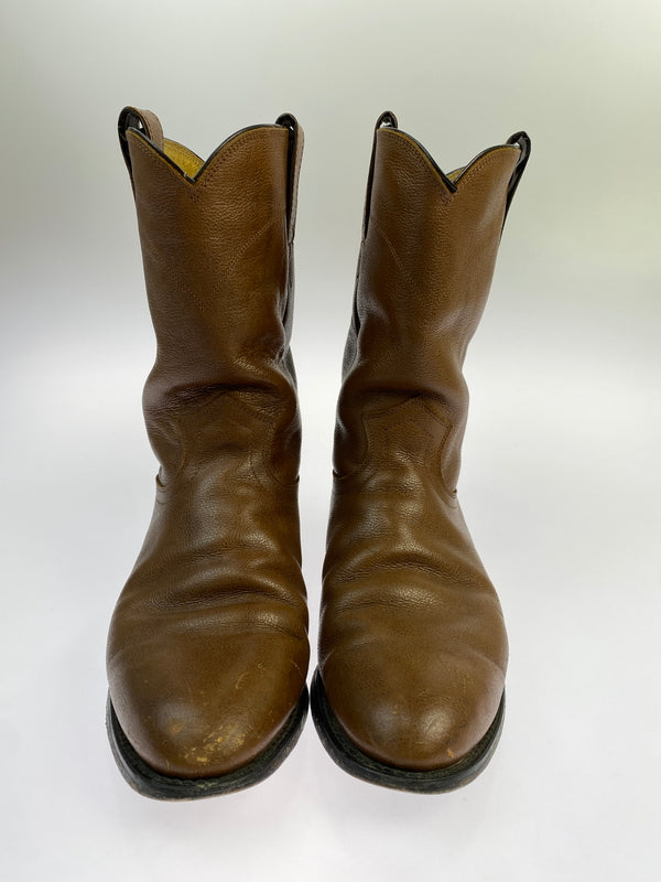 【中古品】【メンズ】 JUCTIN ジャスティン メキシコ製 ウエスタンブーツ メンズ 靴 ライダース シューズ 165-260809-em-20-min サイズ：8 1/2 カラー：ブラウン 万代Net店