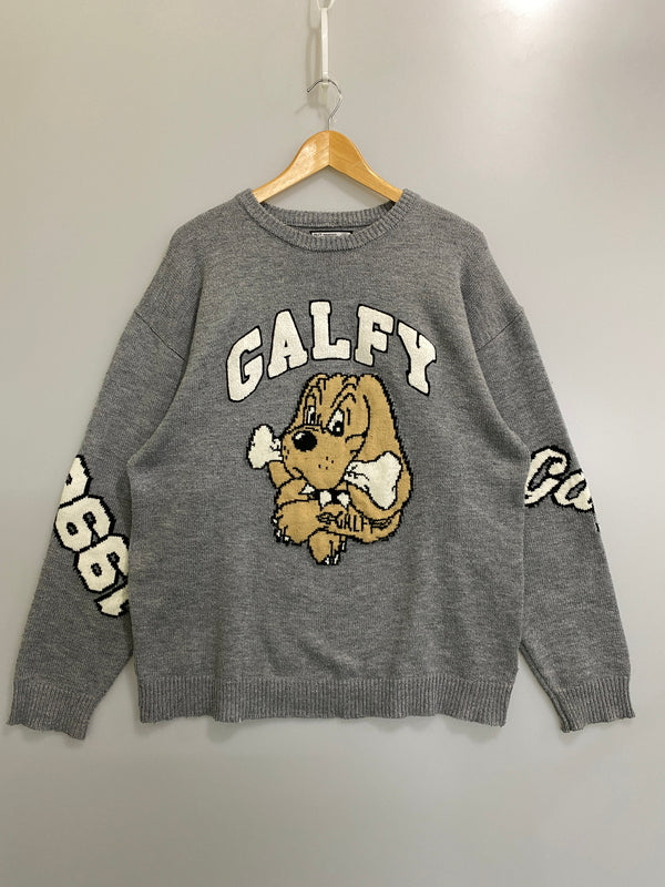【中古品】【メンズ】 GALFY ガルフィー 113005 LS KNIT 長袖ニット トップス 142-260807-jt-04-min サイズ：XL 大型犬 カラー：グレー 万代Net店