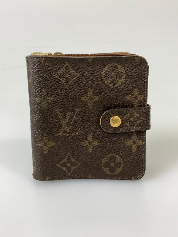 【現状渡し品】【メンズ/レディース】 LOUIS VUITTON ルイ・ヴィトン モノグラム コンパクト ジップ M61667 CT0081 2つ折り財布 ウォレット 179-260817-em-19-min カラー：ブラウン 万代Net店
