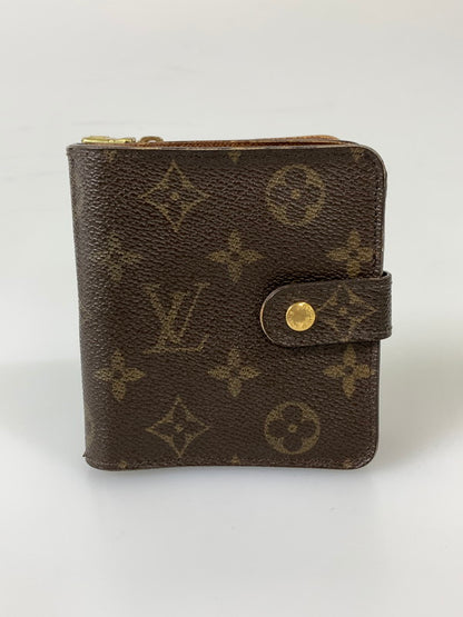 【現状渡し品】【メンズ/レディース】 LOUIS VUITTON ルイ・ヴィトン モノグラム コンパクト ジップ M61667 CT0081 2つ折り財布 ウォレット 179-260817-em-19-min カラー：ブラウン 万代Net店