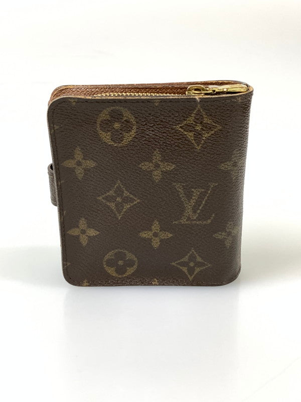 【現状渡し品】【メンズ/レディース】 LOUIS VUITTON ルイ・ヴィトン モノグラム コンパクト ジップ M61667 CT0081 2つ折り財布 ウォレット 179-260817-em-19-min カラー：ブラウン 万代Net店