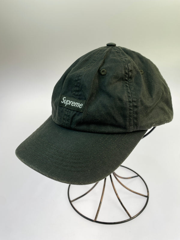 【中古品】【メンズ/レディース】 SUPREME シュプリーム 22SS SMALL BOX COATED LINEN 6-PANEL CAP スモール ボックス コーテッド リネン 6パネル キャップ 帽子 185-260809-em-14-min カラー：ブラック 万代Net店
