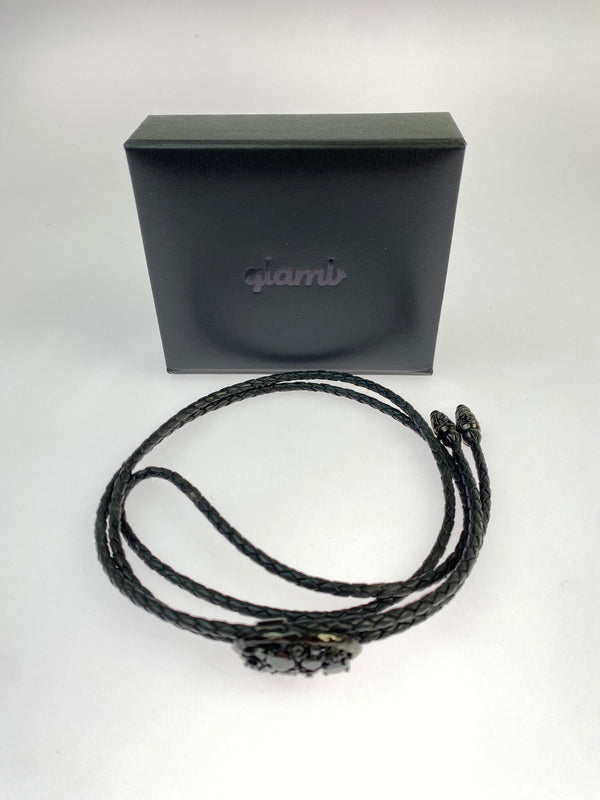 【中古品】【メンズ】 GLAMB グラム レザーループタイ アクセサリー 193-260821-hu-08-min カラー：ブラック 万代Net店