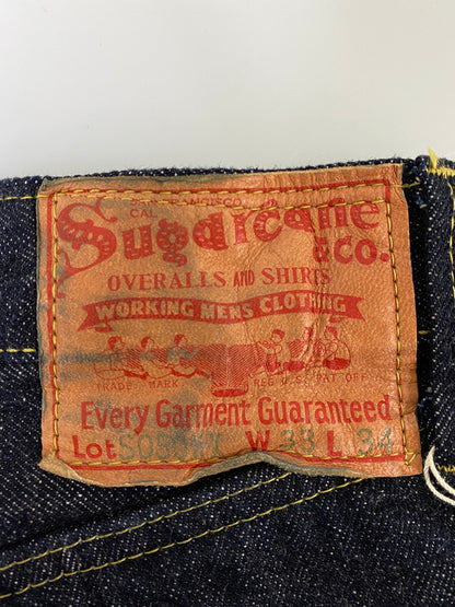 【中古美品】【メンズ】 SUGAR CANE シュガーケーン SC49050 S050XX 1940年代 SPECIAL DENIM WAIST OVERALLS スペシャル デニム ウエスト オーバーオールズ デニムパンツ ボトムス 156-260806-jt-02-min サイズ：W33 L34 カラー：インディゴ 万代Net店