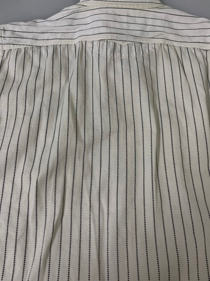 【中古品】【メンズ】 SUGAR CANE シュガーケーン FICTION ROMANCE 8.5OZ. WHITE WABASH STRIPE WORK SHIRT SC37275 半袖 シャツ 145-260811-hu-28-min サイズ：S 14-14 1/2 カラー：ホワイト 万代Net店