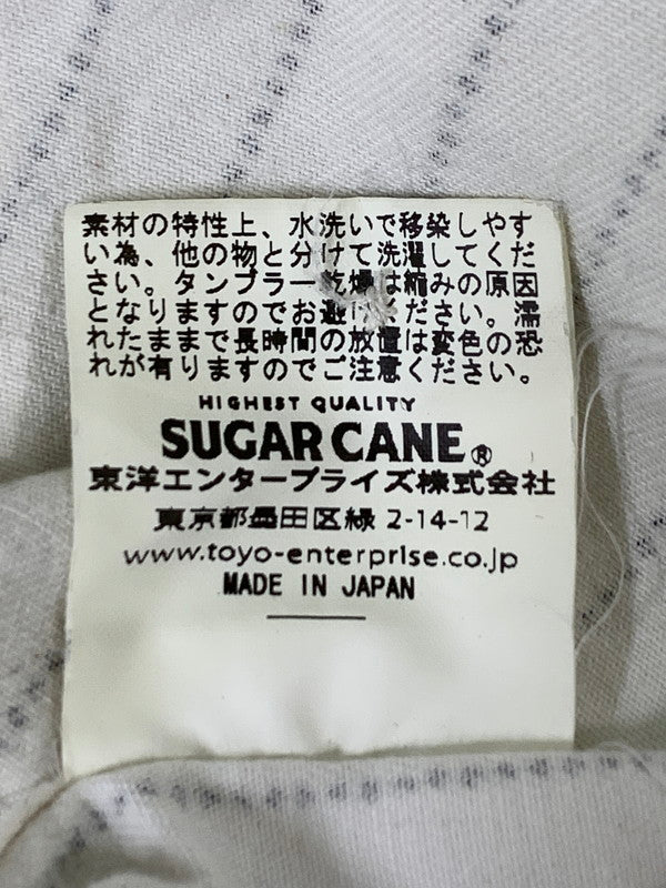 【中古品】【メンズ】 SUGAR CANE シュガーケーン FICTION ROMANCE 8.5OZ. WHITE WABASH STRIPE WORK SHIRT SC37275 半袖 シャツ 145-260811-hu-28-min サイズ：S 14-14 1/2 カラー：ホワイト 万代Net店