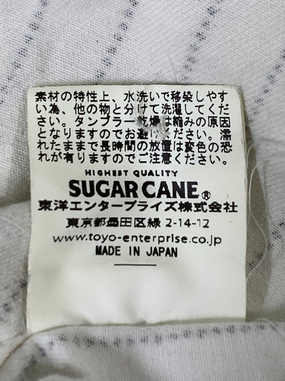 【中古品】【メンズ】 SUGAR CANE シュガーケーン FICTION ROMANCE 8.5OZ. WHITE WABASH STRIPE WORK SHIRT SC37275 半袖 シャツ 145-260811-hu-28-min サイズ：S 14-14 1/2 カラー：ホワイト 万代Net店