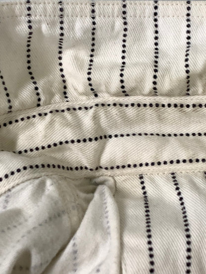 【中古品】【メンズ】 SUGAR CANE シュガーケーン FICTION ROMANCE 8.5OZ. WHITE WABASH STRIPE WORK SHIRT SC37275 半袖 シャツ 145-260811-hu-28-min サイズ：S 14-14 1/2 カラー：ホワイト 万代Net店