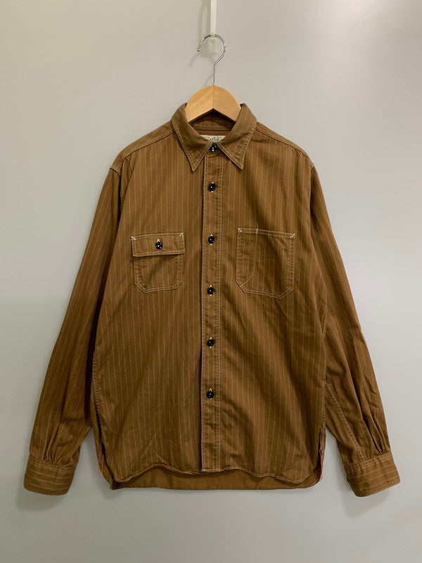 【中古品】【メンズ】 SUGAR CANE シュガーケーン FICTION ROMANCE 8.5OZ. BROWN WABASH STRIPE WORK SHIRT ウォバッシュ ストライプ ワークシャツ 145-260809-em-60-min サイズ：S 14-14 1/2 カラー：ブラウン 万代Net店