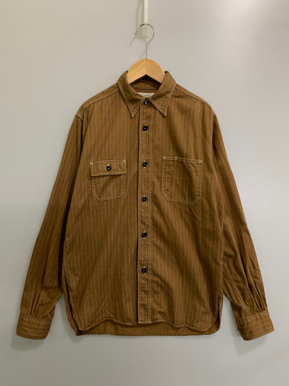 【中古品】【メンズ】 SUGAR CANE シュガーケーン FICTION ROMANCE 8.5OZ. BROWN WABASH STRIPE WORK SHIRT ウォバッシュ ストライプ ワークシャツ 145-260809-em-60-min サイズ：S 14-14 1/2 カラー：ブラウン 万代Net店