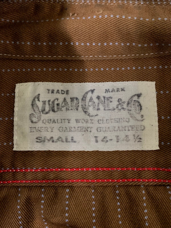 【中古品】【メンズ】 SUGAR CANE シュガーケーン FICTION ROMANCE 8.5OZ. BROWN WABASH STRIPE WORK SHIRT ウォバッシュ ストライプ ワークシャツ 145-260809-em-60-min サイズ：S 14-14 1/2 カラー：ブラウン 万代Net店