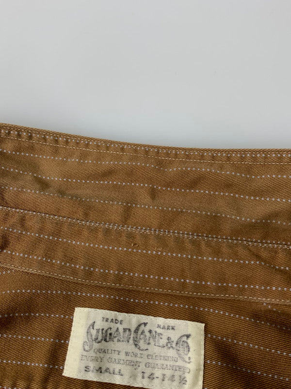 【中古品】【メンズ】 SUGAR CANE シュガーケーン FICTION ROMANCE 8.5OZ. BROWN WABASH STRIPE WORK SHIRT ウォバッシュ ストライプ ワークシャツ 145-260809-em-60-min サイズ：S 14-14 1/2 カラー：ブラウン 万代Net店