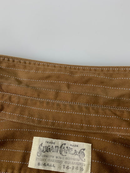 【中古品】【メンズ】 SUGAR CANE シュガーケーン FICTION ROMANCE 8.5OZ. BROWN WABASH STRIPE WORK SHIRT ウォバッシュ ストライプ ワークシャツ 145-260809-em-60-min サイズ：S 14-14 1/2 カラー：ブラウン 万代Net店