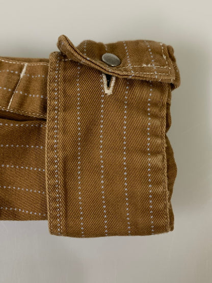 【中古品】【メンズ】 SUGAR CANE シュガーケーン FICTION ROMANCE 8.5OZ. BROWN WABASH STRIPE WORK SHIRT ウォバッシュ ストライプ ワークシャツ 145-260809-em-60-min サイズ：S 14-14 1/2 カラー：ブラウン 万代Net店