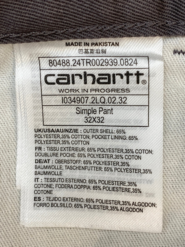 【中古品】【メンズ】 CARHARTT WIP カーハート ダブリューアイピー SIMPLE PANT シンプル パンツ ボトムス 153-260807-jt-25-min サイズ：32 × 32 カラー：グレー 万代Net店