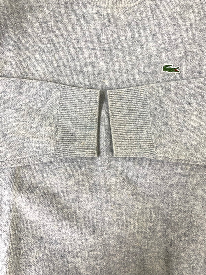 【中古品】【メンズ】 LACOSTE ラコステ WOOL KNIT AH8544 ウール ニット メンズ 長袖 セーター トップス 147-260809-em-61-min サイズ：XS カラー：グレー 万代Net店