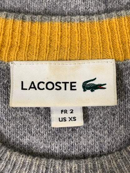 【中古品】【メンズ】 LACOSTE ラコステ WOOL KNIT AH8544 ウール ニット メンズ 長袖 セーター トップス 147-260809-em-61-min サイズ：XS カラー：グレー 万代Net店