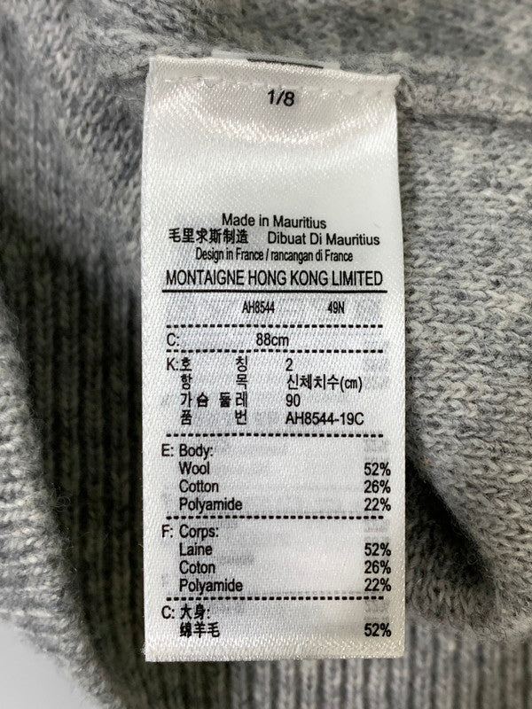 【中古品】【メンズ】 LACOSTE ラコステ WOOL KNIT AH8544 ウール ニット メンズ 長袖 セーター トップス 147-260809-em-61-min サイズ：XS カラー：グレー 万代Net店