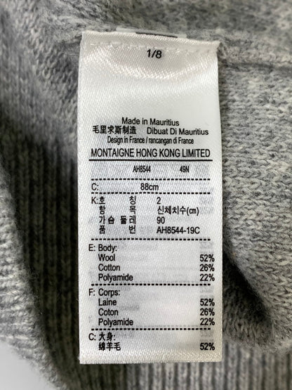 【中古品】【メンズ】 LACOSTE ラコステ WOOL KNIT AH8544 ウール ニット メンズ 長袖 セーター トップス 147-260809-em-61-min サイズ：XS カラー：グレー 万代Net店