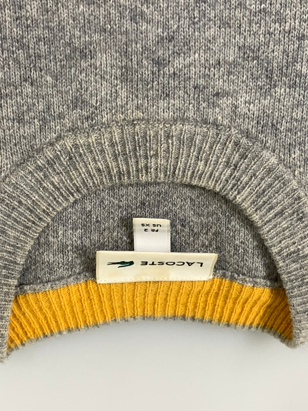 【中古品】【メンズ】 LACOSTE ラコステ WOOL KNIT AH8544 ウール ニット メンズ 長袖 セーター トップス 147-260809-em-61-min サイズ：XS カラー：グレー 万代Net店