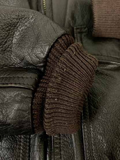 【中古品】【メンズ】 BAHRON バロン LEATHER JACKET レザージャケット メンズ アウター 上着 ジップアップ 146-260809-em-64-min サイズ：M カラー：ブラウン 万代Net店