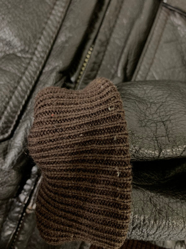 【中古品】【メンズ】 BAHRON バロン LEATHER JACKET レザージャケット メンズ アウター 上着 ジップアップ 146-260809-em-64-min サイズ：M カラー：ブラウン 万代Net店
