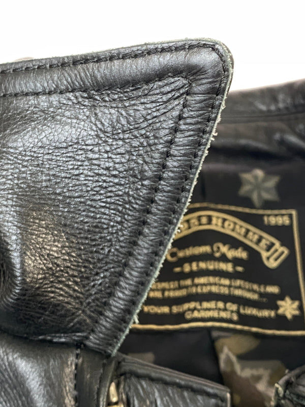 【中古品】【メンズ】 291295 HOMME ニーキューイチニーキューゴオム CUSTOM LEATHER JACKET カスタム レザー ジャケット アウター 140-260807-jt-33-min サイズ：2 カラー：ブラック 万代Net店