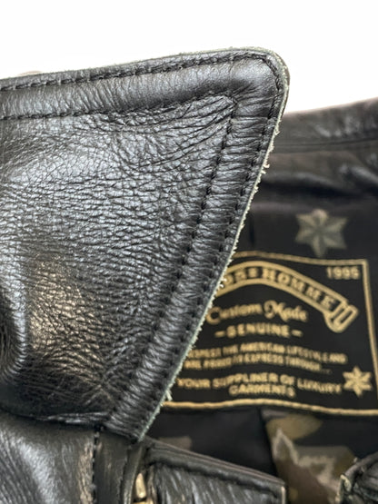 【中古品】【メンズ】 291295 HOMME ニーキューイチニーキューゴオム CUSTOM LEATHER JACKET カスタム レザー ジャケット アウター 140-260807-jt-33-min サイズ：2 カラー：ブラック 万代Net店