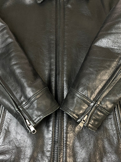【中古品】【メンズ】 291295 HOMME ニーキューイチニーキューゴオム CUSTOM LEATHER JACKET カスタム レザー ジャケット アウター 140-260807-jt-33-min サイズ：2 カラー：ブラック 万代Net店