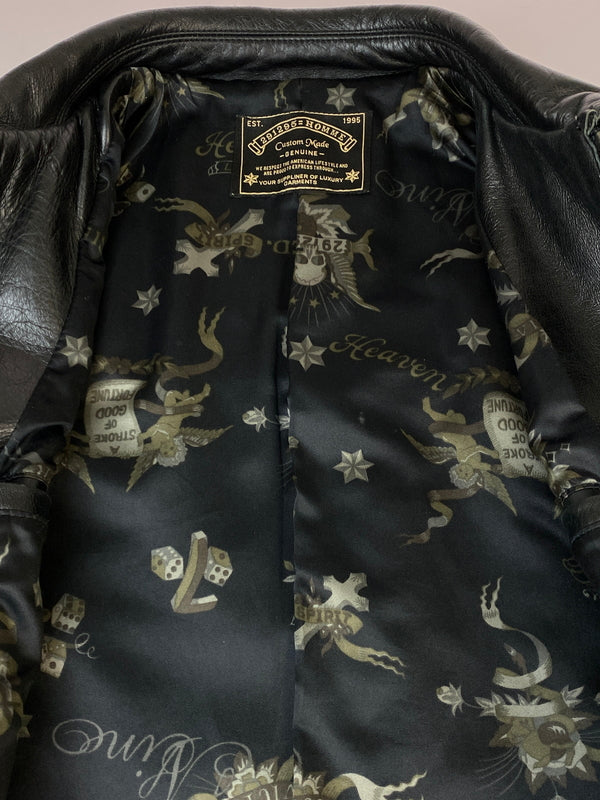 【中古品】【メンズ】 291295 HOMME ニーキューイチニーキューゴオム CUSTOM LEATHER JACKET カスタム レザー ジャケット アウター 140-260807-jt-33-min サイズ：2 カラー：ブラック 万代Net店