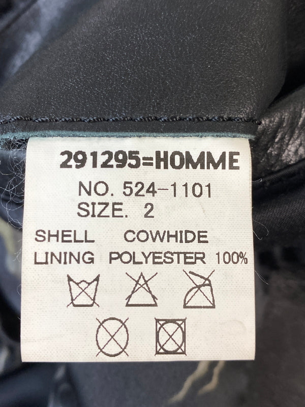 【中古品】【メンズ】 291295 HOMME ニーキューイチニーキューゴオム CUSTOM LEATHER JACKET カスタム レザー ジャケット アウター 140-260807-jt-33-min サイズ：2 カラー：ブラック 万代Net店
