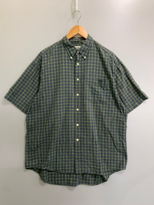 【中古品】【メンズ】 GAP ギャップ 00S CHECK S/S SHIRT 00年代 ショートスリーブ チェックシャツ 半袖シャツ メンズ トップス 146-260809-em-58-min サイズ：L カラー：グリーン系 万代Net店