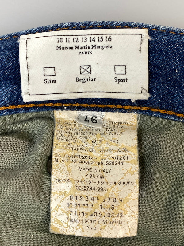 【中古品】【メンズ】 MAISON MARTIN MARGIELA メゾン マルタン マルジェラ BUTTON UP DENIM PANTS ボタンアップ デニムパンツ ボトムス 152-260807-jt-26-min サイズ：46 カラー：インディゴ 万代Net店