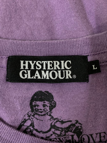 【中古品】【メンズ】 HYSTERIC GLAMOUR ヒステリックグラマー COURTNEY LOVE L S TEE 0294CL18 コートニー・ラブ ロングスリーブ 長袖 Tシャツ メンズ トップス 140-260809-em-44-min サイズ：L カラー：パープル 万代Net店