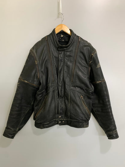 【現状渡し品】【メンズ】 MQP エムキューピー LEATHER JACKET レザージャケット メンズ アウター 革ジャン バイク ヴィンテージ ライダース 146-260809-em-59-min カラー：ブラック 万代Net店