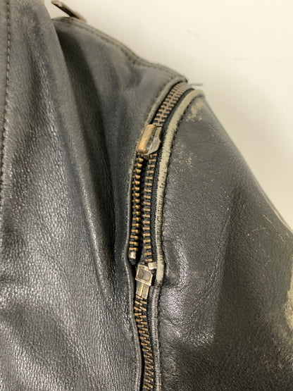 【現状渡し品】【メンズ】 MQP エムキューピー LEATHER JACKET レザージャケット メンズ アウター 革ジャン バイク ヴィンテージ ライダース 146-260809-em-59-min カラー：ブラック 万代Net店