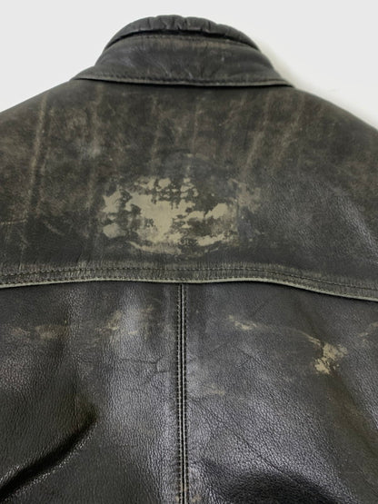 【現状渡し品】【メンズ】 MQP エムキューピー LEATHER JACKET レザージャケット メンズ アウター 革ジャン バイク ヴィンテージ ライダース 146-260809-em-59-min カラー：ブラック 万代Net店