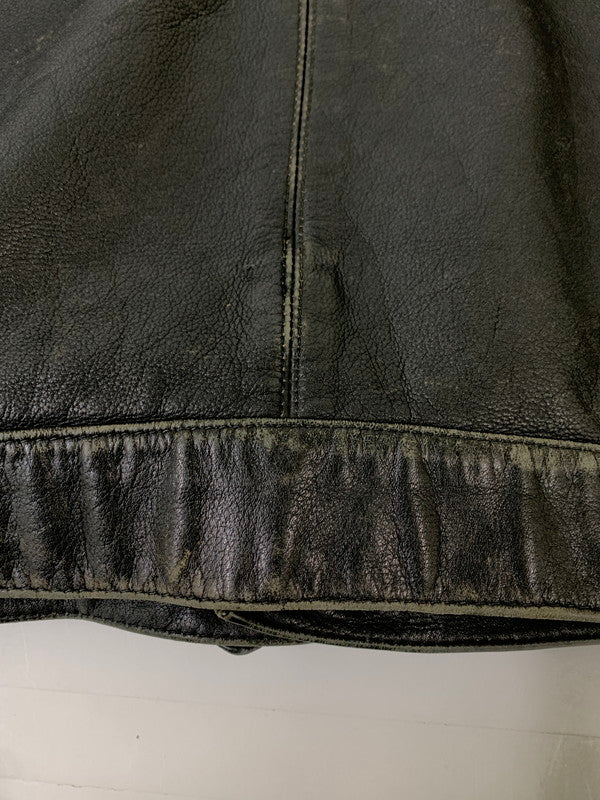 【現状渡し品】【メンズ】 MQP エムキューピー LEATHER JACKET レザージャケット メンズ アウター 革ジャン バイク ヴィンテージ ライダース 146-260809-em-59-min カラー：ブラック 万代Net店
