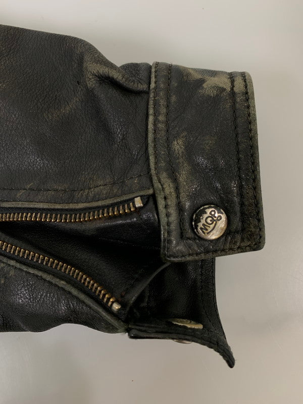 【現状渡し品】【メンズ】 MQP エムキューピー LEATHER JACKET レザージャケット メンズ アウター 革ジャン バイク ヴィンテージ ライダース 146-260809-em-59-min カラー：ブラック 万代Net店