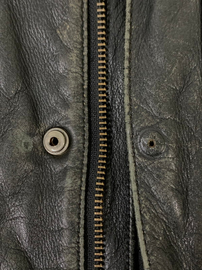 【現状渡し品】【メンズ】 MQP エムキューピー LEATHER JACKET レザージャケット メンズ アウター 革ジャン バイク ヴィンテージ ライダース 146-260809-em-59-min カラー：ブラック 万代Net店