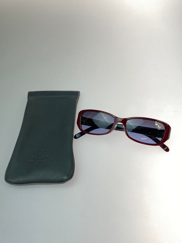 【中古品】【レディース】 VIVIENNE WESTWOOD ヴィヴィアンウエストウッド SQUARE SUNGLASSES スクエア サングラス アクサセリー ロゴ 54□16-140 サングラス 203-260823-em-34-min カラー：ワインレッド/ネイビー 万代Net店