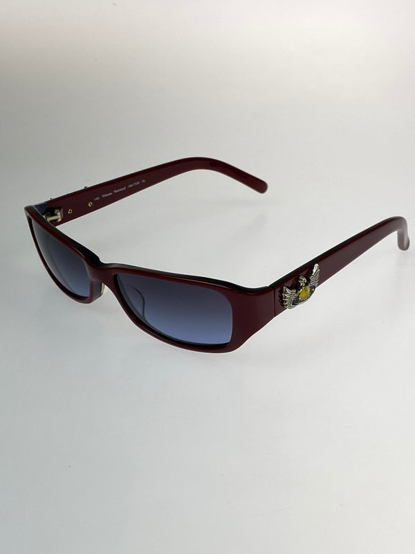【中古品】【レディース】 VIVIENNE WESTWOOD ヴィヴィアンウエストウッド SQUARE SUNGLASSES スクエア サングラス アクサセリー ロゴ 54□16-140 サングラス 203-260823-em-34-min カラー：ワインレッド/ネイビー 万代Net店
