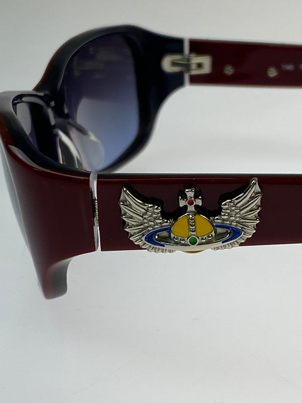 【中古品】【レディース】 VIVIENNE WESTWOOD ヴィヴィアンウエストウッド SQUARE SUNGLASSES スクエア サングラス アクサセリー ロゴ 54□16-140 サングラス 203-260823-em-34-min カラー：ワインレッド/ネイビー 万代Net店
