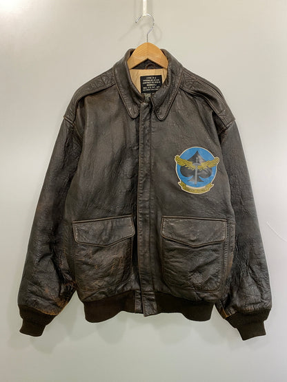 【中古品】【メンズ】 AVIREX アヴィレックス FLIGHT JACKET フライトジャケット TYPE A-2 アウター ブルゾン ミリタリー 145-260813-ta-01-min サイズ：M カラー：ブラウン 万代Net店