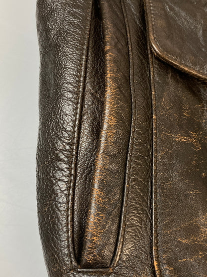 【中古品】【メンズ】 AVIREX アヴィレックス FLIGHT JACKET フライトジャケット TYPE A-2 アウター ブルゾン ミリタリー 145-260813-ta-01-min サイズ：M カラー：ブラウン 万代Net店