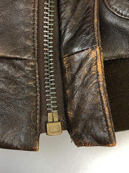 【中古品】【メンズ】 AVIREX アヴィレックス FLIGHT JACKET フライトジャケット TYPE A-2 アウター ブルゾン ミリタリー 145-260813-ta-01-min サイズ：M カラー：ブラウン 万代Net店