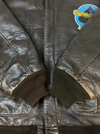 【中古品】【メンズ】 AVIREX アヴィレックス FLIGHT JACKET フライトジャケット TYPE A-2 アウター ブルゾン ミリタリー 145-260813-ta-01-min サイズ：M カラー：ブラウン 万代Net店
