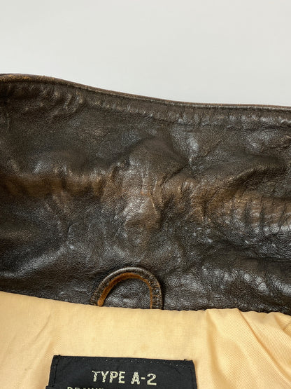 【中古品】【メンズ】 AVIREX アヴィレックス FLIGHT JACKET フライトジャケット TYPE A-2 アウター ブルゾン ミリタリー 145-260813-ta-01-min サイズ：M カラー：ブラウン 万代Net店