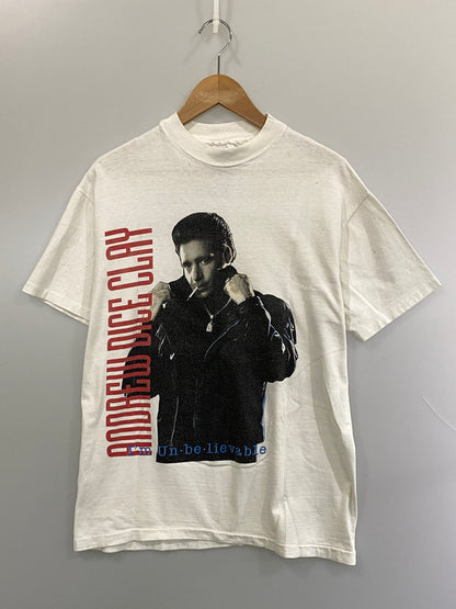 【現状渡し品】【メンズ】 ANDREW DICE CLAY アンドリュー・ダイス・クレイ 90S DICE MAN TEE ダイスマン 半袖TEE HANES BEEFY Tシャツ 146-260813-ta-02-min サイズ：Ｌ 42-44 カラー：ホワイト 万代Net店